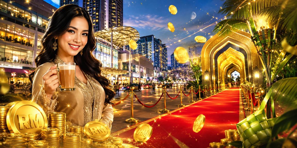 Suasana pertaruhan meriah sempena Hari Raya di Johor Bahru dengan dekorasi perayaan